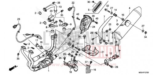 EXHAUST MUFFLER VFR1200XF de 2015